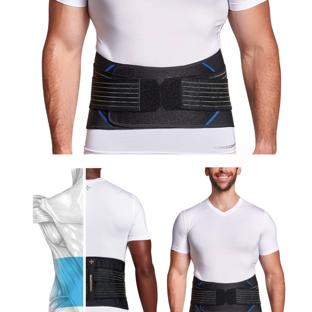 Tommy Copper Black and Blue Back Support Belt